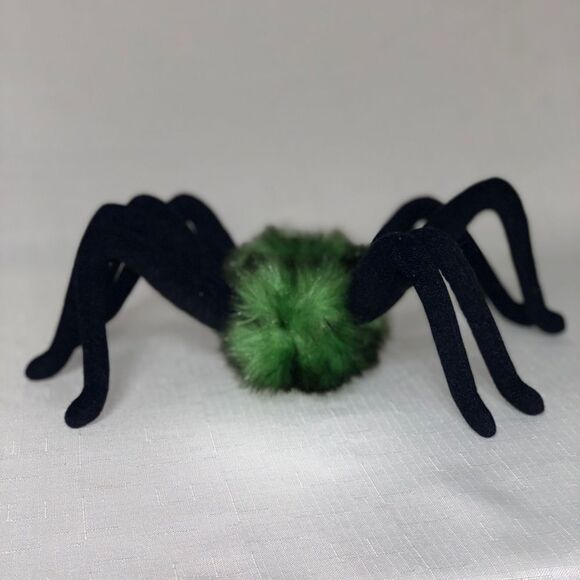 Green Spider Plush Halloween Creepy Spooky Home Decor Stuffed Animal Children’s - Picture 8 of 10